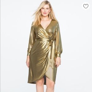 Eloquii Gold Foil Dress